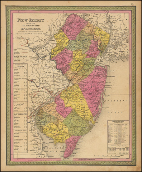 84-New Jersey Map By Samuel Augustus Mitchell