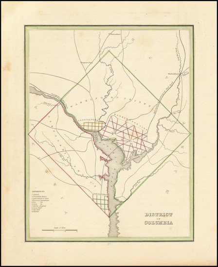 50-Washington, D.C. Map By Thomas Gamaliel Bradford
