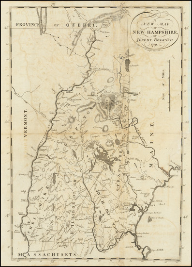 76-New Hampshire Map By Samuel Hill / Jeremy Belknap