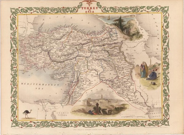 17-Europe, Turkey, Mediterranean, Asia, Middle East and Turkey & Asia Minor Map By John Tallis