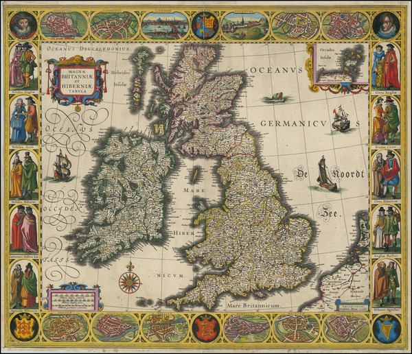 33-British Isles Map By Willem Janszoon Blaeu