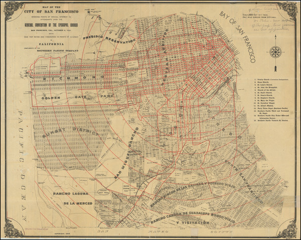 88-San Francisco & Bay Area Map By Southern Pacific Company