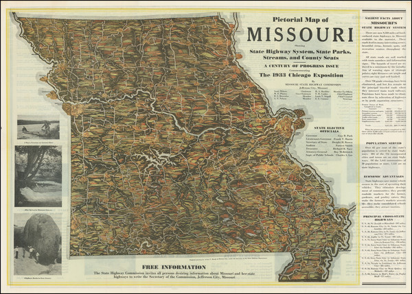 48-Missouri and Pictorial Maps Map By Arthur P. Moody