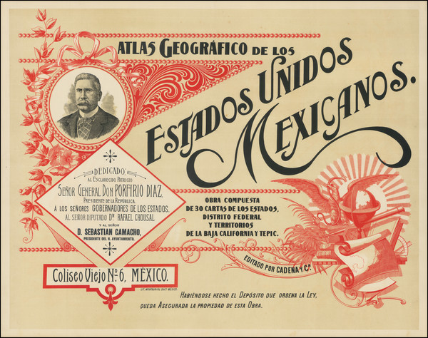 1-Mexico, Title Pages and Portraits & People Map By Aurelio  Cadena y Marin 