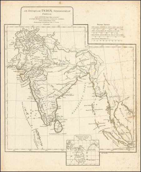 2-India and Thailand, Cambodia, Vietnam Map By Jean-Baptiste Bourguignon d'Anville