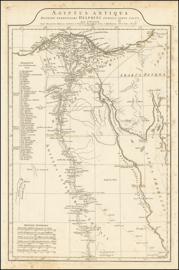 13-Egypt Map By Jean-Baptiste Bourguignon d'Anville