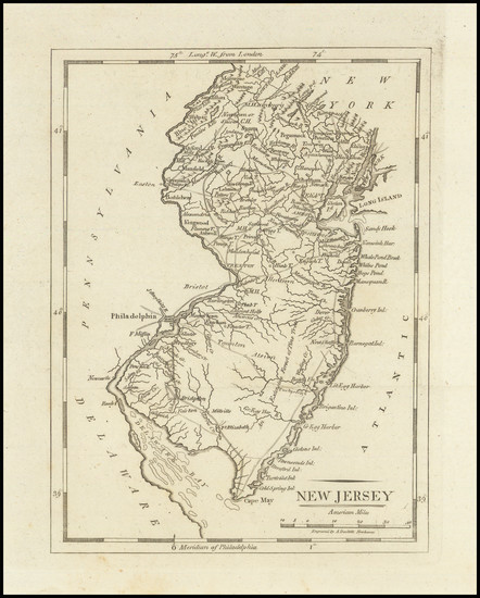 85-New Jersey Map By Mathew Carey