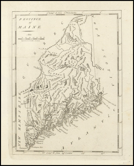 96-Maine Map By Mathew Carey / Amos Doolittle