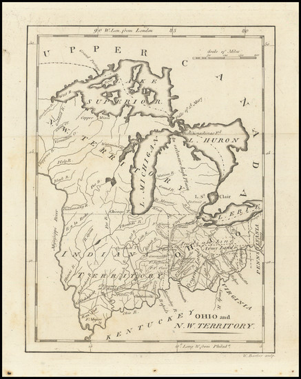 60-Illinois, Indiana, Ohio, Michigan and Wisconsin Map By Mathew Carey