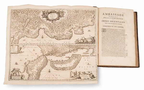 12-Japan and Rare Books Map By Arnoldus Montanus / Jacob Meurs