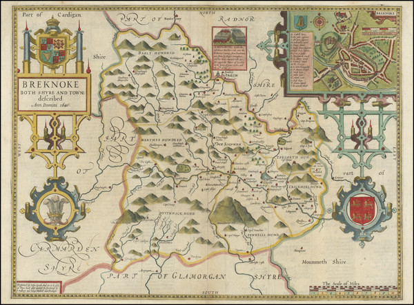 0-Wales Map By John Speed