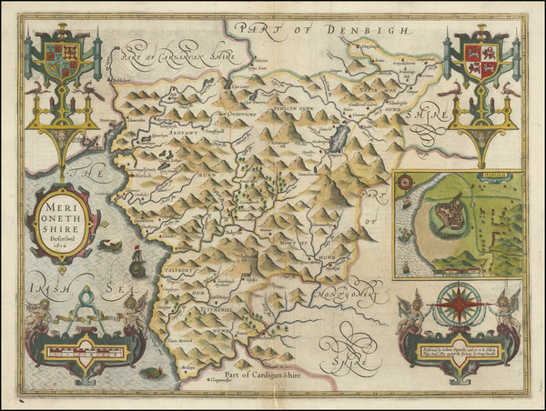 63-Wales Map By John Speed