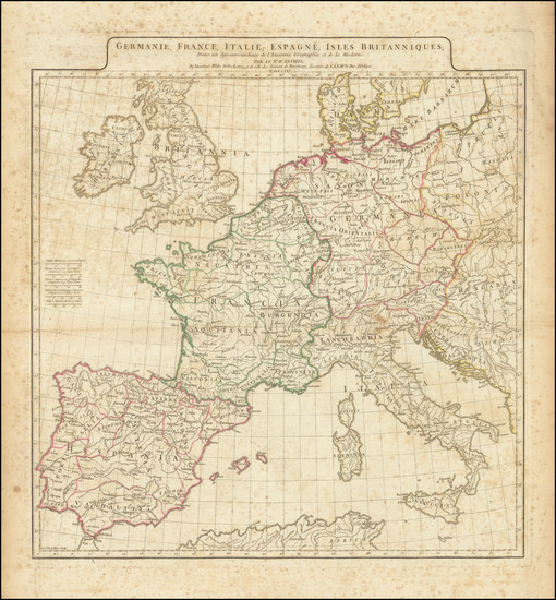 96-Europe Map By Jean-Baptiste Bourguignon d'Anville