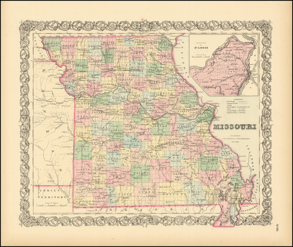 5-Missouri Map By Joseph Hutchins Colton