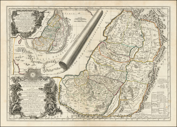 37-Holy Land Map By Pierre Moullart-Sanson