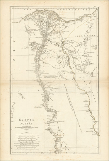 99-Egypt Map By Jean-Baptiste Bourguignon d'Anville