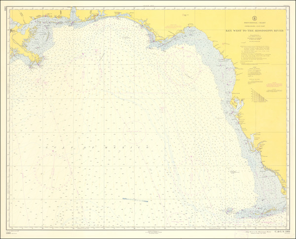 88-Florida, Louisiana, Alabama and Mississippi Map By U.S. Coast & Geodetic Survey