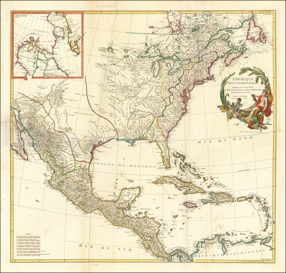 57-North America Map By Jean-Baptiste Bourguignon d'Anville
