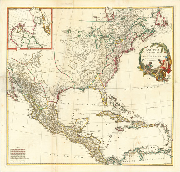 64-North America Map By Jean-Baptiste Bourguignon d'Anville