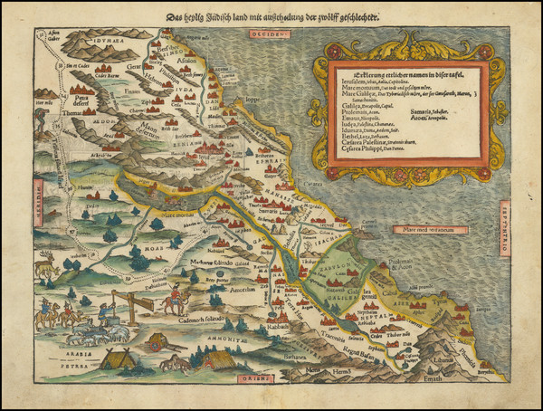 27-Holy Land Map By Sebastian Munster