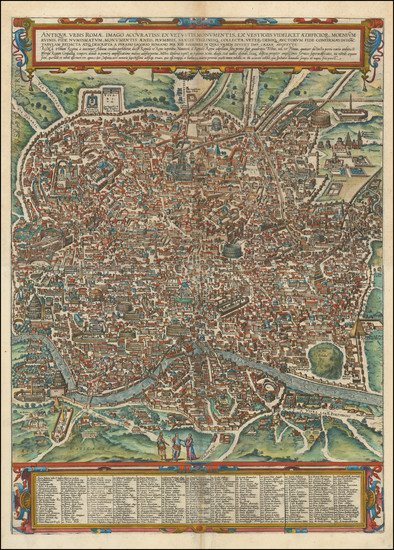 15-Rome Map By Georg Braun