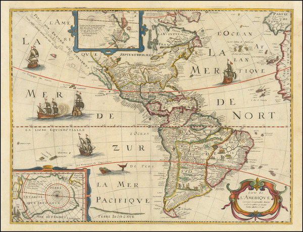 61-America Map By Petrus Bertius / Michel Van Lochem