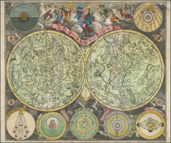 33-Celestial Maps Map By Matthaus Seutter