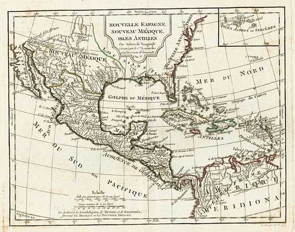 58-Southeast, Southwest and Mexico Map By Didier Robert de Vaugondy