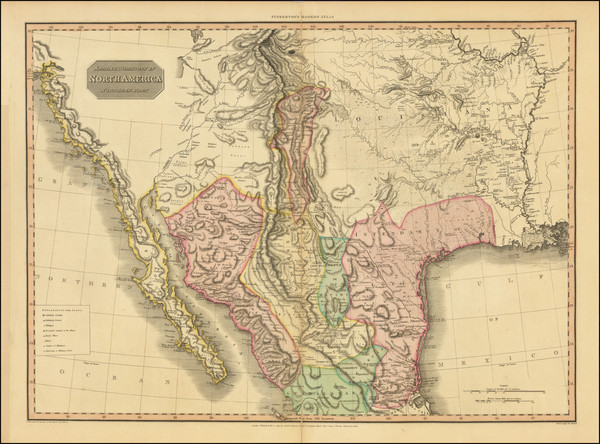 37-Texas, Plains, Southwest, Rocky Mountains, Mexico, Baja California and California Map By John P