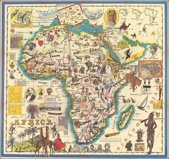 7-Africa and Pictorial Maps Map By Andrea Pistacchi