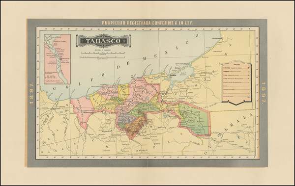 68-Mexico Map By Antonio Garcia y Cubas