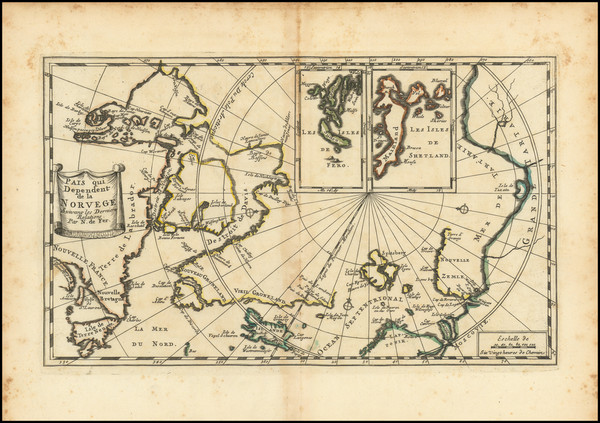 82-Polar Maps and Canada Map By Nicolas de Fer