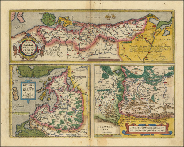 20-Poland, Romania, Baltic Countries and Germany Map By Abraham Ortelius