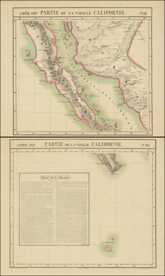 76-Mexico and Baja California Map By Philippe Marie Vandermaelen