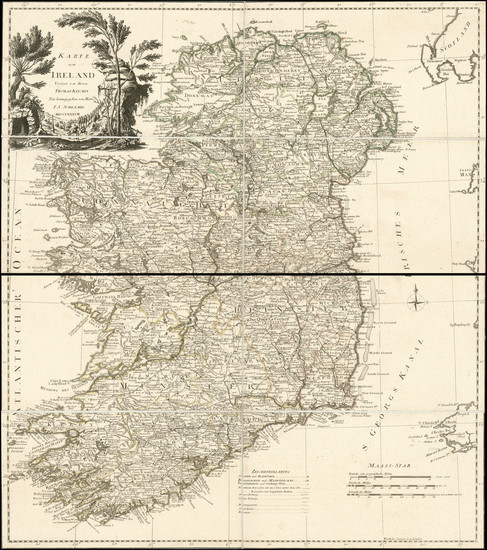 43-Ireland Map By Franz Anton Schraembl