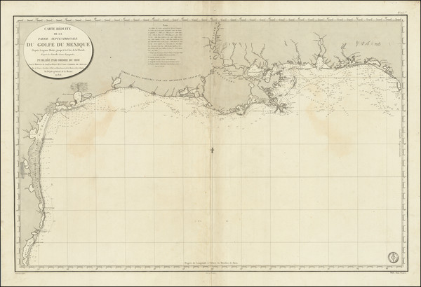 58-Florida, Louisiana, Alabama, Mississippi and Texas Map By Depot de la Marine
