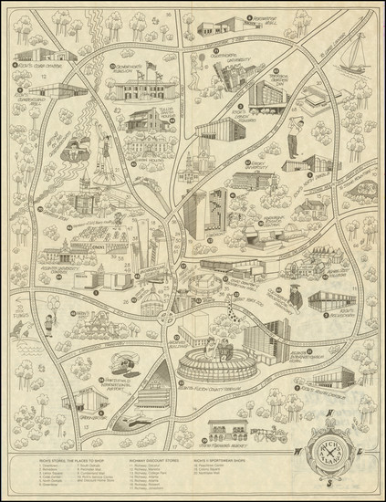 36-Georgia and Pictorial Maps Map By Rich's Department Store