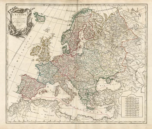 92-Europe and Europe Map By Didier Robert de Vaugondy