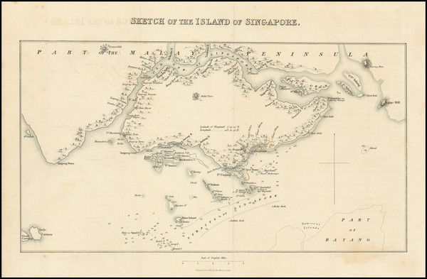 85-Singapore Map By Thomas Stamford Raffles