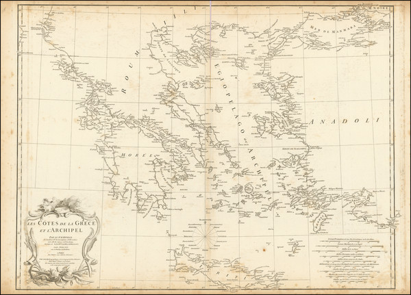 61-Greece Map By Jean-Baptiste Bourguignon d'Anville