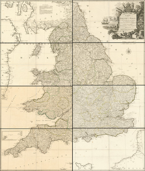 58-England and Wales Map By Franz Anton Schraembl