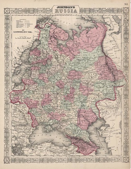 33-Europe and Russia Map By Alvin Jewett Johnson