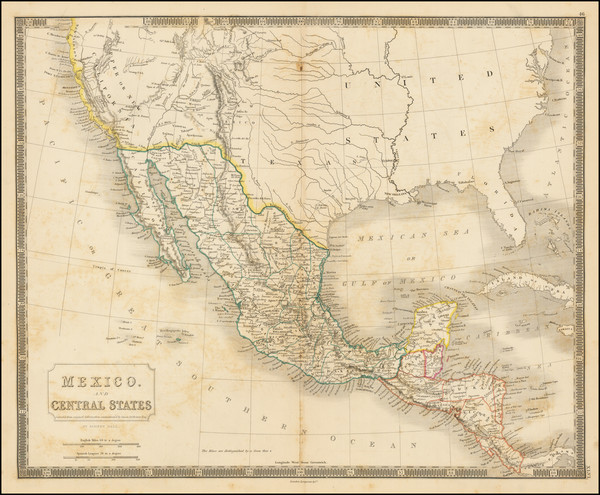 52-United States, Texas, Southwest, Mexico and California Map By Sidney Hall