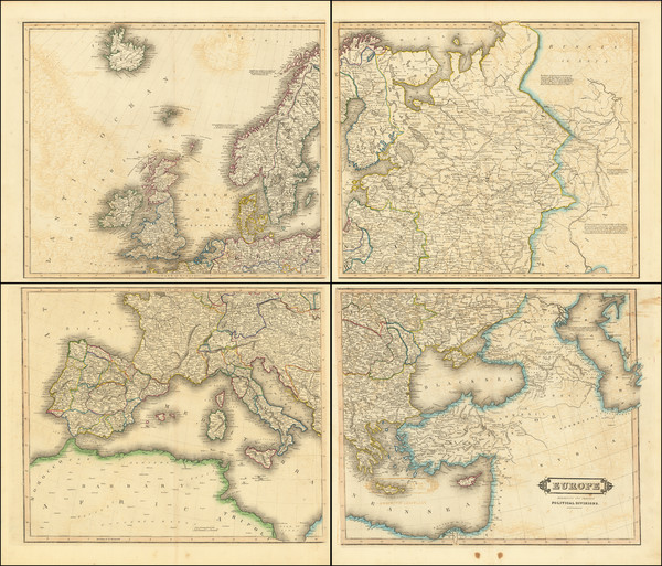 55-Europe Map By William Home Lizars