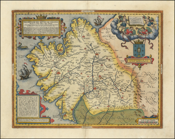 6-Spain Map By Abraham Ortelius