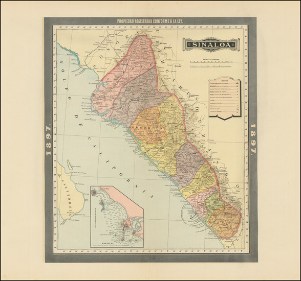 90-Mexico Map By Antonio Garcia y Cubas