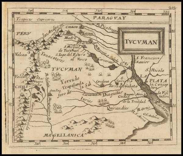 0-Argentina Map By Pierre Du Val / Johann Hoffmann