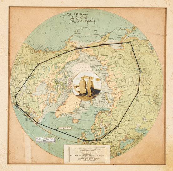 1-Polar Maps Map By Harold Gatty / Wiley Post