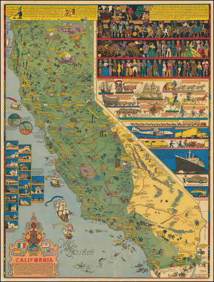 28-Pictorial Maps and California Map By Jo Mora