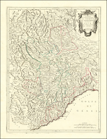 74-Northern Italy and Sud et Alpes Française Map By Paolo Santini / Giovanni Antonio Remond